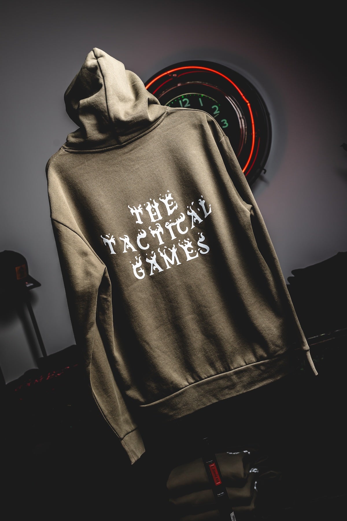 TTG Flaming Letters Hoodie, Olive Green