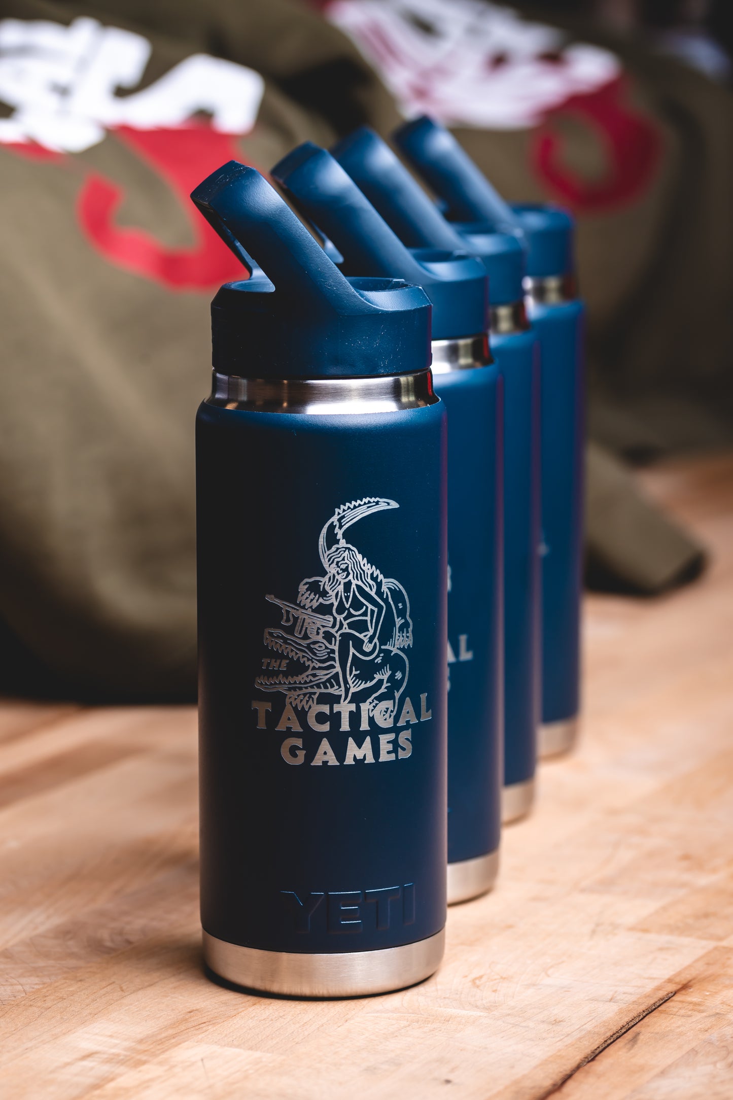YETI 26oz water bottle with color-matched straw cap